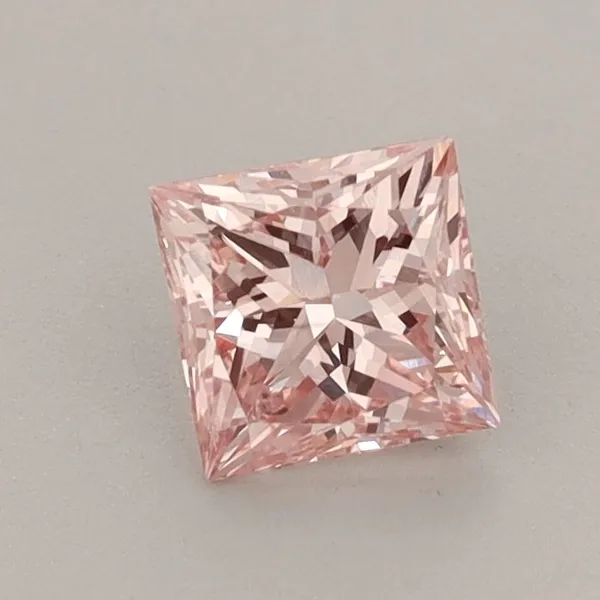 0.71ct PRINCESS Fancy Intense Pink VS2 Coloured Lab diamond