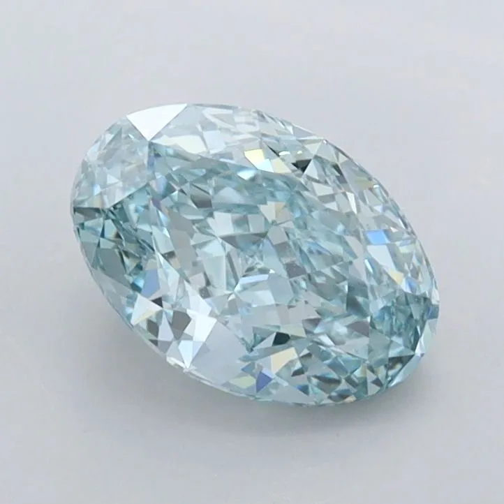 1.02ct OVAL Fancy Vivid Greenish Blue VVS1 Coloured Lab diamond