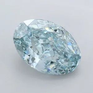 1.02ct OVAL Fancy Vivid Greenish Blue VVS1 Coloured Lab diamond