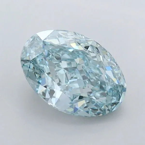 1.02ct OVAL Fancy Vivid Greenish Blue VVS1 Coloured Lab diamond