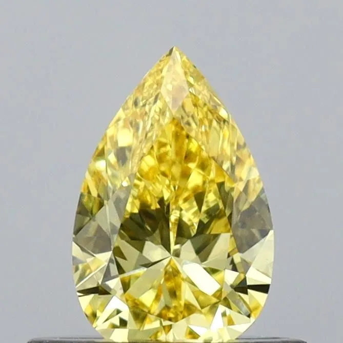 0.47ct PEAR Fancy Vivid Yellow VS1 Coloured Lab diamond