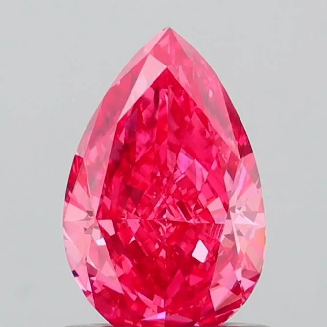 0.76ct PEAR Fancy Vivid Pink VS2 Coloured Lab diamond