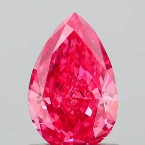 0.76ct PEAR Fancy Vivid Pink VS2 Coloured Lab diamond