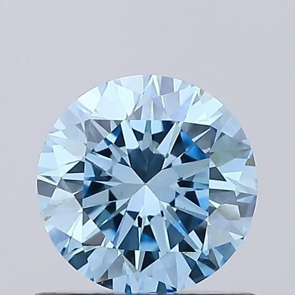 0.75ct ROUND Fancy Vivid Blue VS1 Coloured Lab diamond