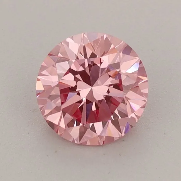 0.85ct ROUND Fancy Vivid Pink VS1 Coloured Lab diamond