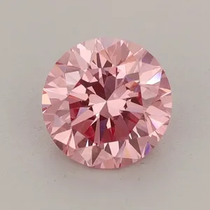 0.85ct ROUND Fancy Vivid Pink VS1 Coloured Lab diamond