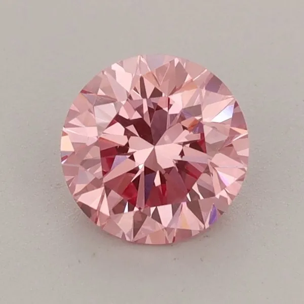 0.85ct ROUND Fancy Vivid Pink VS1 Coloured Lab diamond