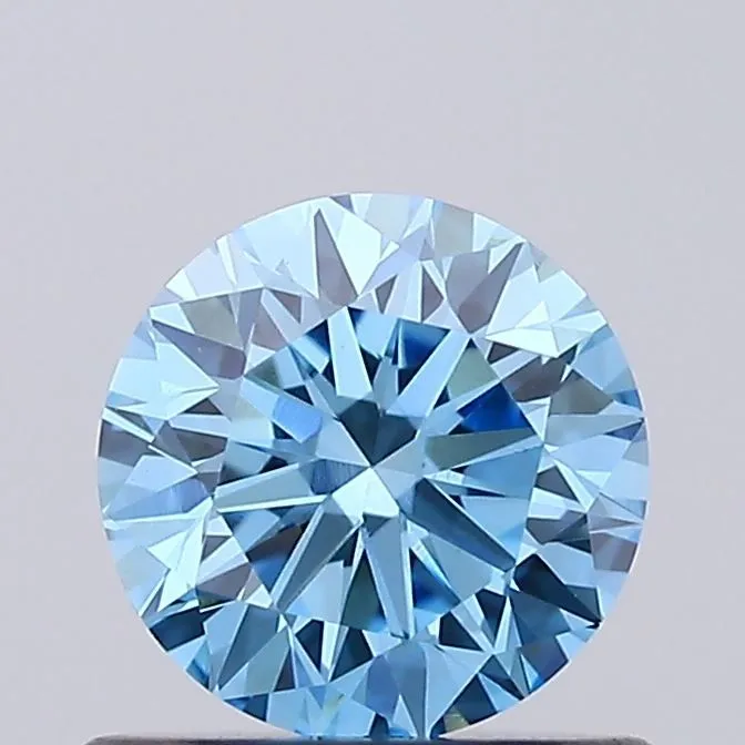 0.74ct ROUND Fancy Vivid Blue VVS2 Coloured Lab diamond