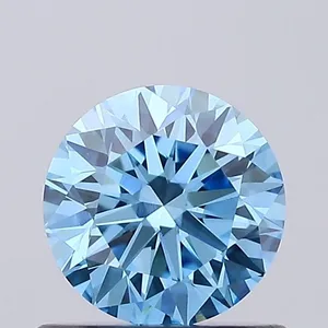 0.74ct ROUND Fancy Vivid Blue VVS2 Coloured Lab diamond