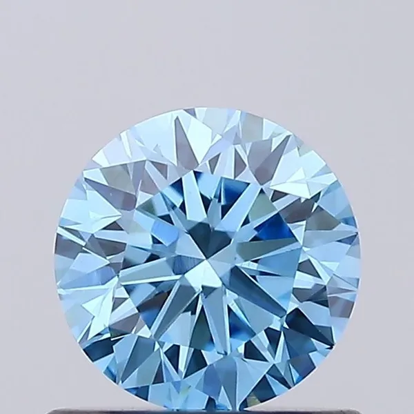 0.74ct ROUND Fancy Vivid Blue VVS2 Coloured Lab diamond