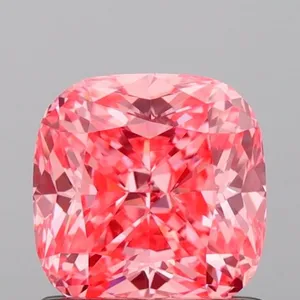 0.9ct CUSHION Fancy Vivid Pink VVS2 Coloured Lab diamond