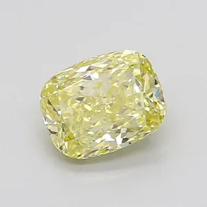 1.01ct CUSHION Fancy Light Yellow VS1 Coloured Lab diamond