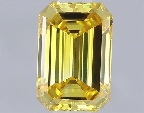 0.64ct EMERALD Fancy Vivid Yellow VVS1 Coloured Lab diamond