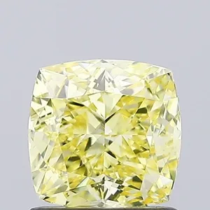 1.16ct CUSHION Fancy Intense Yellow VVS2 Coloured Lab diamond