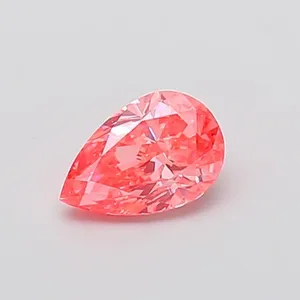 0.69ct PEAR Fancy Vivid Pink VVS2 Coloured Lab diamond