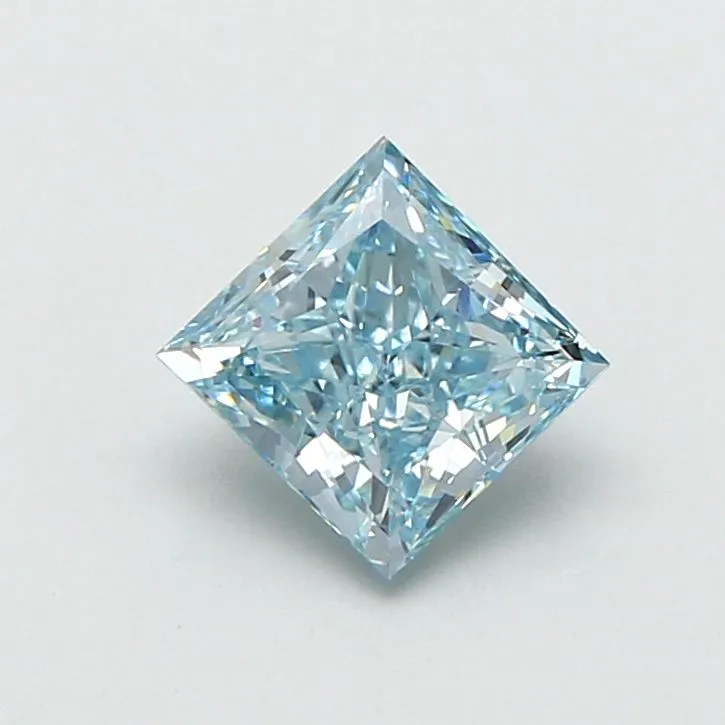 1.02ct PRINCESS Fancy Vivid Blue VVS2 Coloured Lab diamond