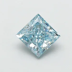1.02ct PRINCESS Fancy Vivid Blue VVS2 Coloured Lab diamond