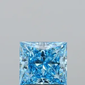 1.33ct PRINCESS Fancy Vivid Blue VS1 Coloured Lab diamond