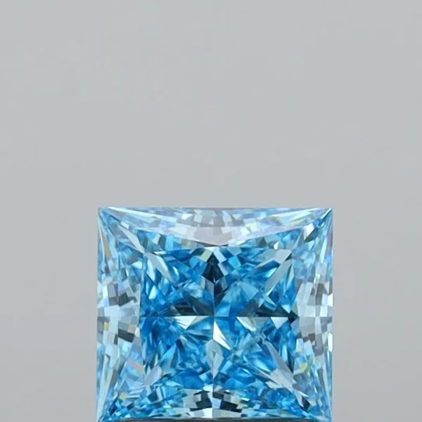 1.33ct PRINCESS Fancy Vivid Blue VS1 Coloured Lab diamond