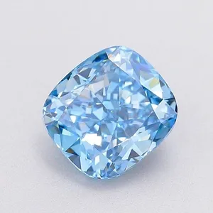 1.09ct CUSHION Fancy Vivid Blue VVS2 Coloured Lab diamond