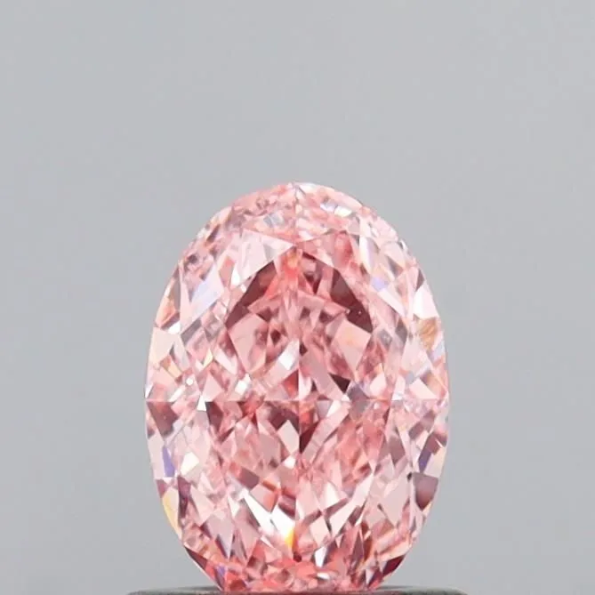 0.72ct OVAL Fancy Vivid Pink VVS2 Coloured Lab diamond