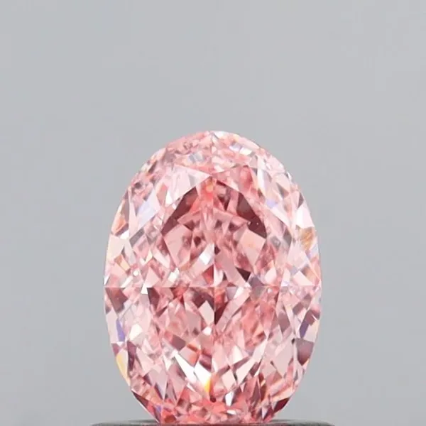 0.72ct OVAL Fancy Vivid Pink VVS2 Coloured Lab diamond