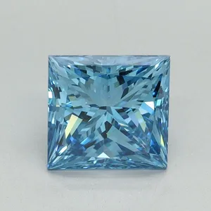 1.57ct PRINCESS Fancy Vivid Blue VS1 Coloured Lab diamond