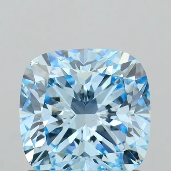 1ct CUSHION Fancy Vivid Blue VS1 Coloured Lab diamond