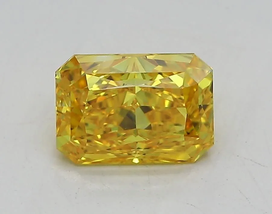 1.08ct RADIANT Fancy Vivid Yellow VVS2 Coloured Lab diamond