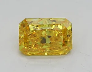 1.08ct RADIANT Fancy Vivid Yellow VVS2 Coloured Lab diamond