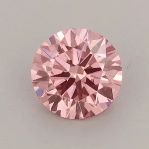 0.76ct ROUND Fancy Vivid Pink VS1 Coloured Lab diamond