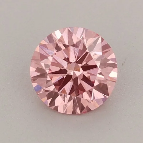 0.76ct ROUND Fancy Vivid Pink VS1 Coloured Lab diamond