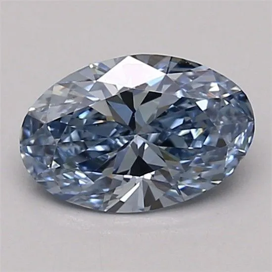 0.76ct OVAL Fancy Vivid Blue VVS1 Coloured Lab diamond