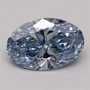 0.76ct OVAL Fancy Vivid Blue VVS1 Coloured Lab diamond