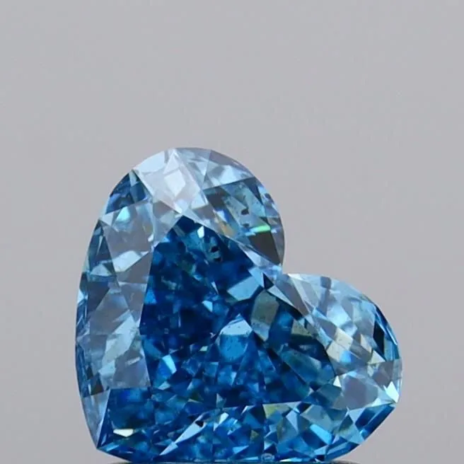1.02ct HEART Fancy Vivid Blue SI1 Coloured Lab diamond