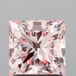 1.53ct PRINCESS Fancy Intense Pink VVS1 Coloured Lab diamond