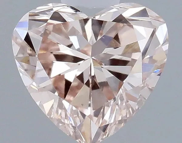 0.4ct HEART Fancy Light Brownish Pink VS1 Coloured Lab diamond