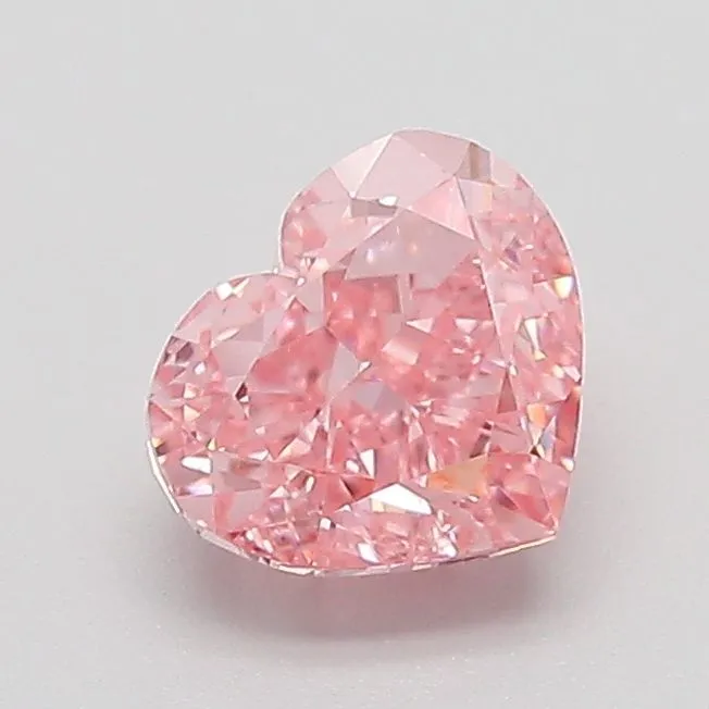 1.08ct HEART Fancy Vivid Pink VVS2 Coloured Lab diamond