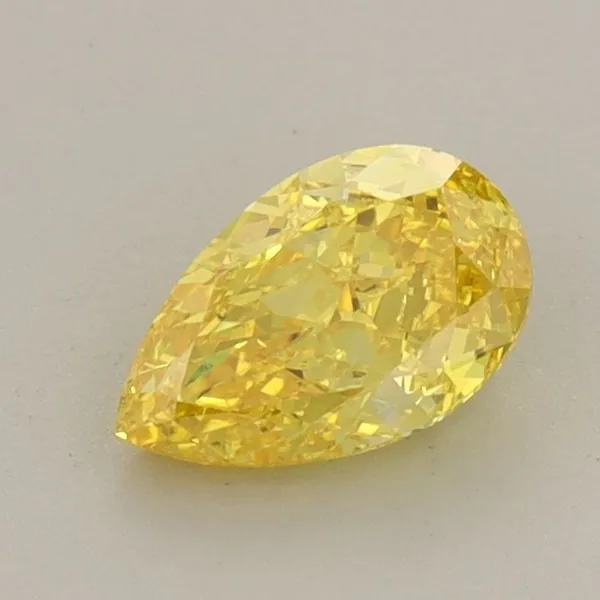 0.73ct PEAR Fancy Vivid Yellow VS1 Coloured Lab diamond