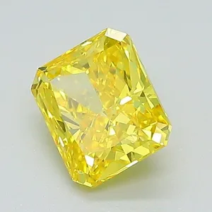 0.98ct RADIANT Fancy Vivid Yellow VS1 Coloured Lab diamond