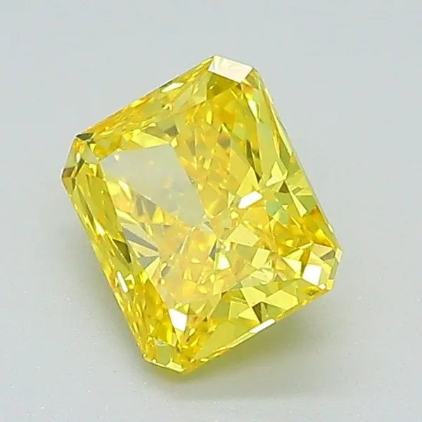 0.98ct RADIANT Fancy Vivid Yellow VS1 Coloured Lab diamond