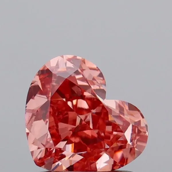 1.24ct HEART Fancy Vivid Brownish Pink VS1 Coloured Lab diamond