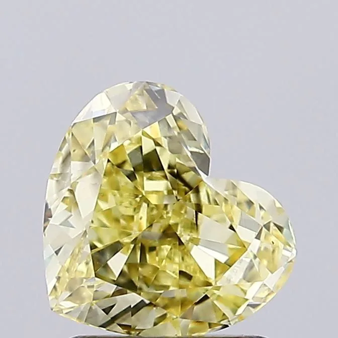 1.57ct HEART Fancy Yellow VS1 Coloured Lab diamond