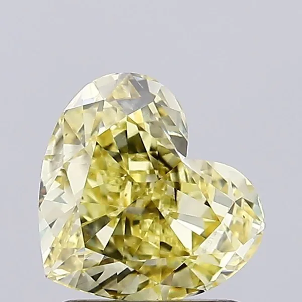 1.57ct HEART Fancy Yellow VS1 Coloured Lab diamond