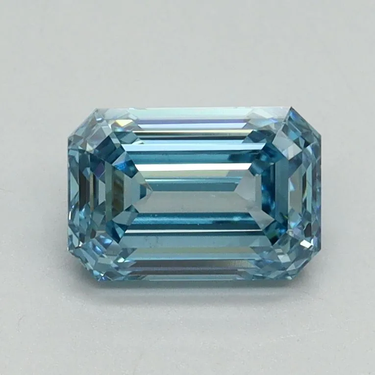 1.10ct EMERALD Fancy Vivid Blue VS1 Coloured Lab diamond