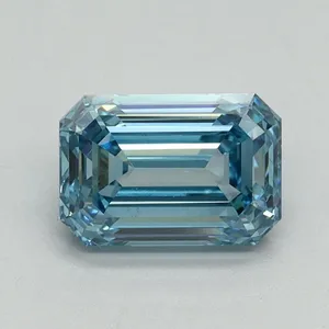 1.1ct EMERALD Fancy Vivid Blue VS1 Coloured Lab diamond