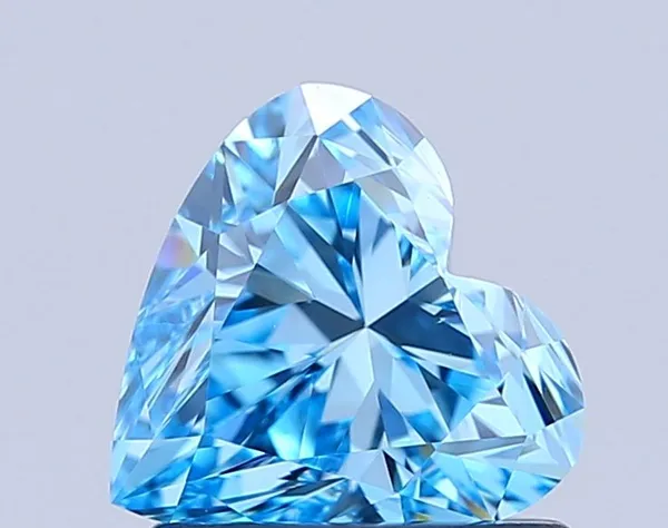 1.01ct HEART Fancy Vivid Blue VS1 Coloured Lab diamond