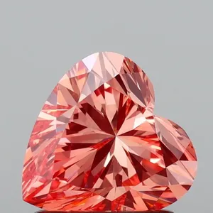 1.21ct HEART Fancy Vivid Orange Pink VS2 Coloured Lab diamond
