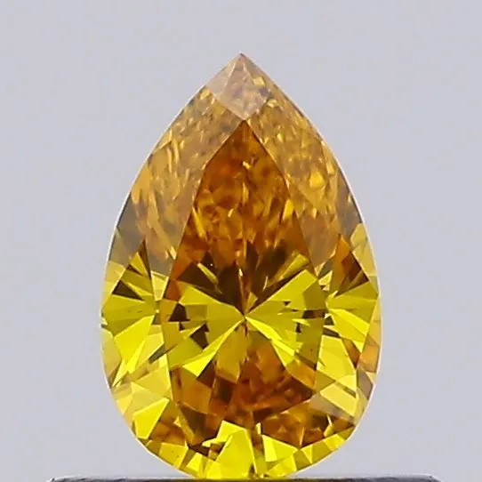 0.36ct PEAR Fancy Vivid Orangey Yellow VS2 Coloured Lab diamond