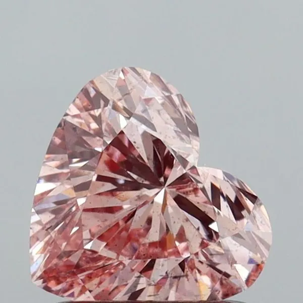 1.02ct HEART Fancy Intense Pink SI2 Coloured Lab diamond